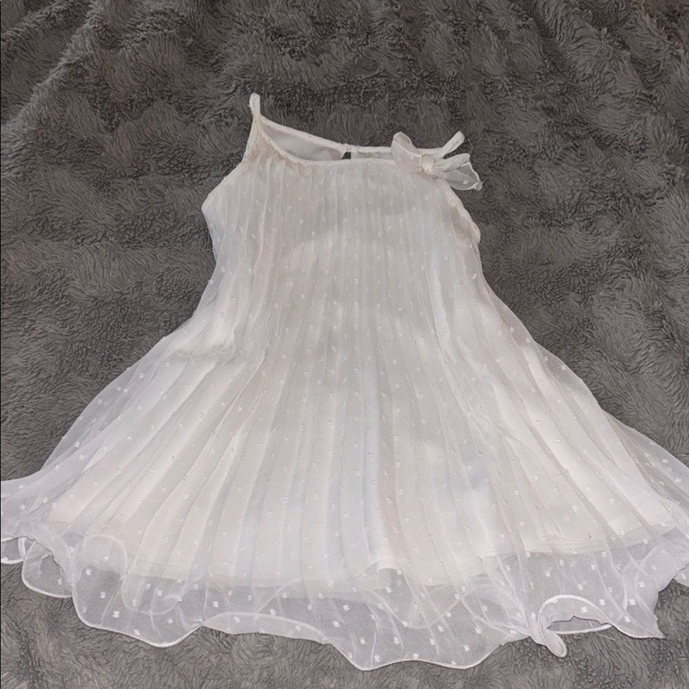Cherokee White Pleated Kids Formal Dress